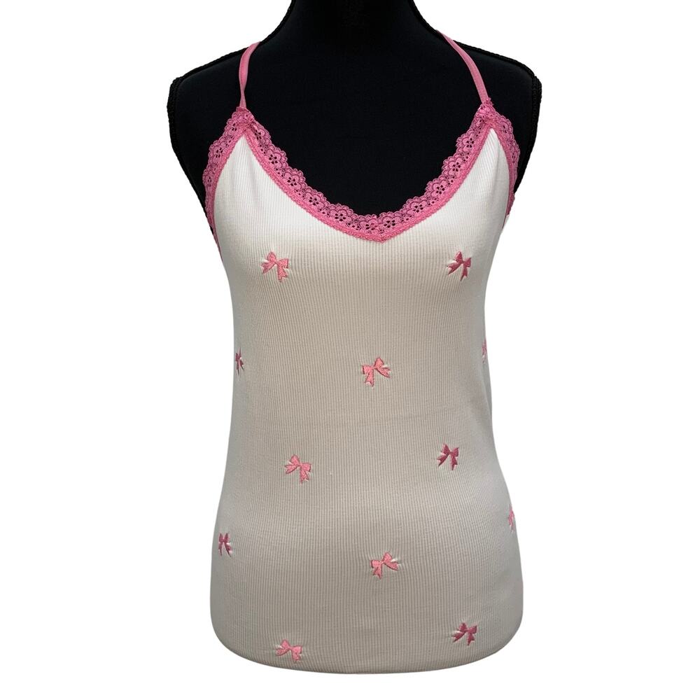 New With Tags Coquette Tank Top w/ Embroidered Bows | Women's L | FCT With Love